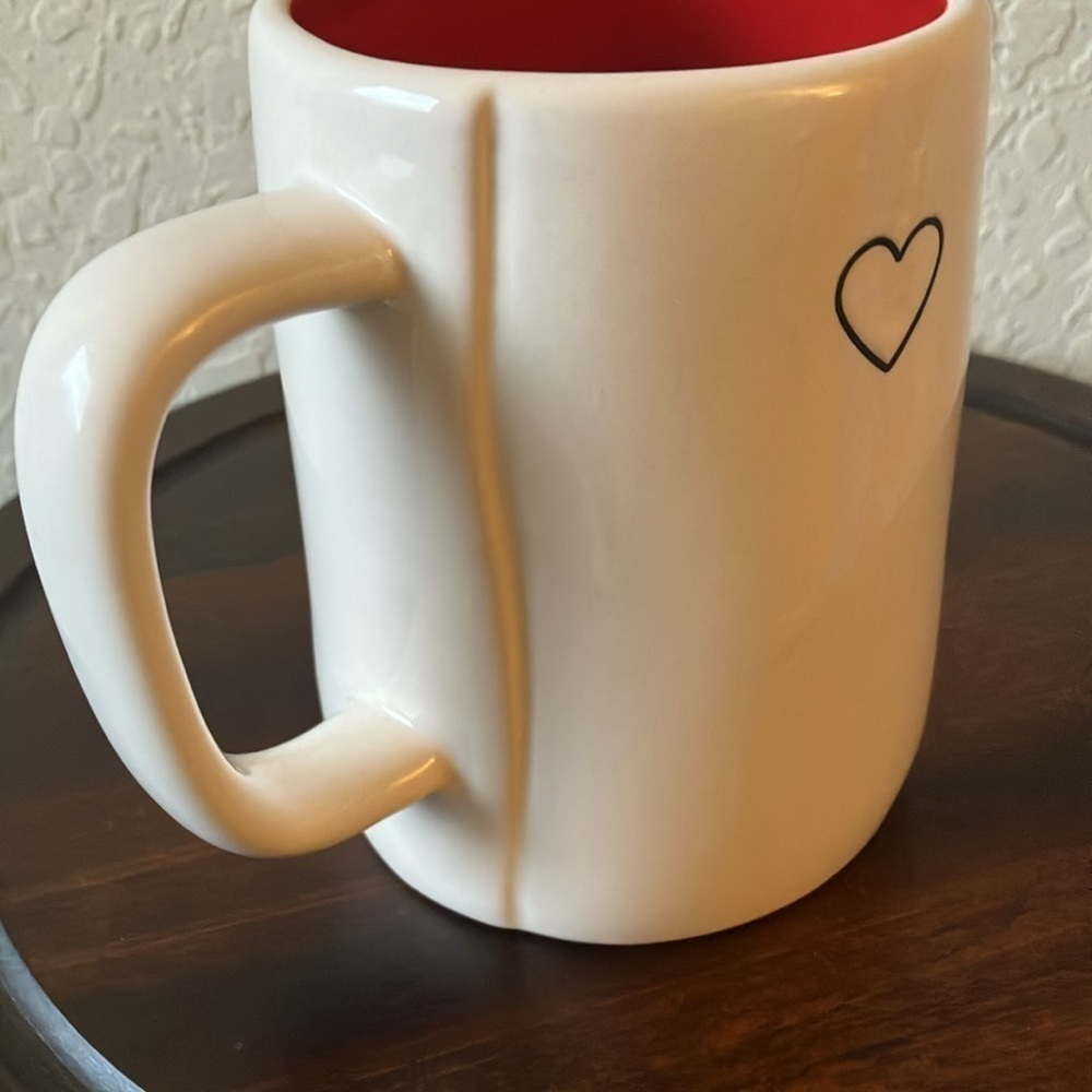 Rae Dunn: White/ Red interior Valentine Heart Mug- Coffee/Tea - Picture 8 of 16